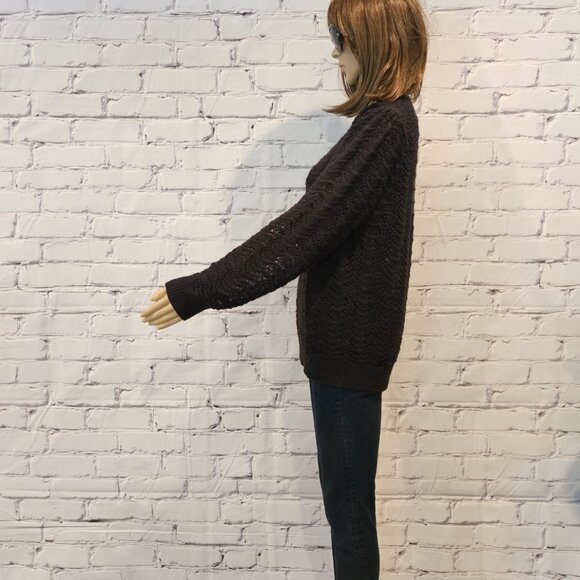MANGO, Black open knit pullover sweater - Picture 8 of 12